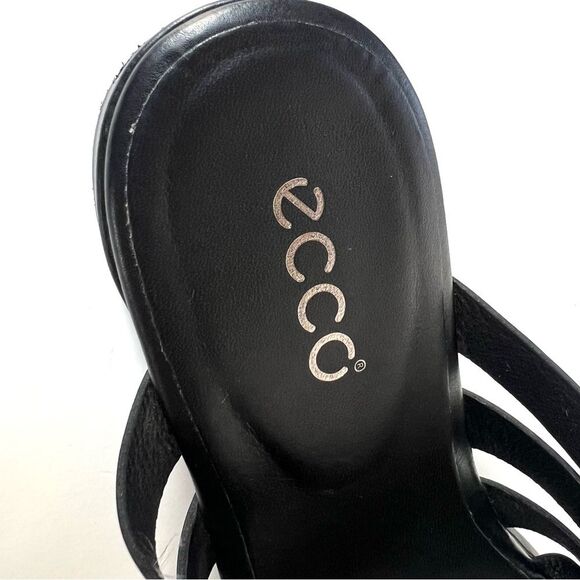 ECCO Designer Slide ii Supple Leather Black Crisscross Slide Sandals SZ 8 - Picture 8 of 15
